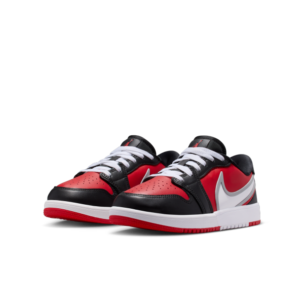 Jordan 1 Low top Kids' Skateboarding Shoes Red Black Kids' - View 5