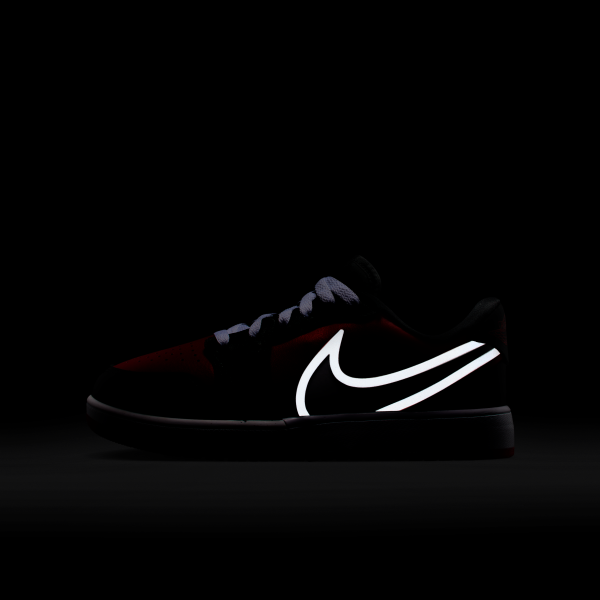 Jordan 1 Low top Kids' Skateboarding Shoes Red Black Kids' - View 9