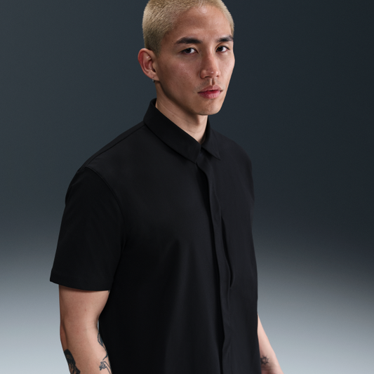 Nike Dri Fit Shirts Men's Black Lapel Moderate Shirt - View 1