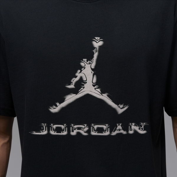 Jordan Dri FIT T Shirts Men's Black Crew Neck Moderate Straight Fit - View 4