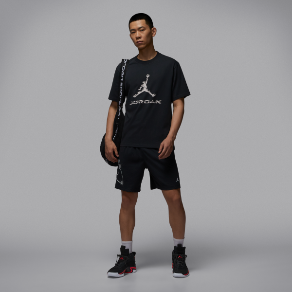 Jordan Dri FIT T Shirts Men's Black Crew Neck Moderate Straight Fit - View 5