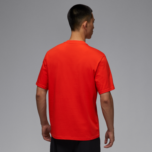 Jordan T Shirts Men's Orange Red Crew Neck Moderate - View 2
