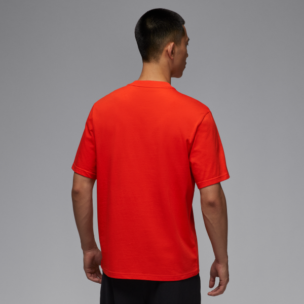 Jordan T Shirts Men's Orange Red Crew Neck Moderate - View 2