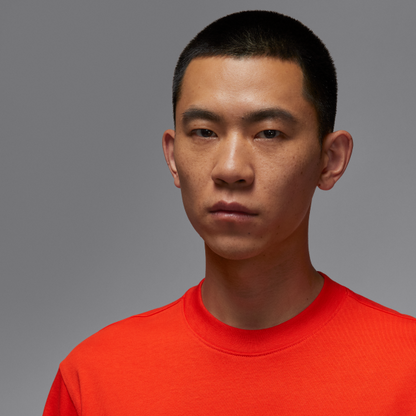 Jordan T Shirts Men's Orange Red Crew Neck Moderate - View 3
