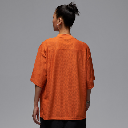 Jordan Mesh T Shirts Women's Orange V neck Moderate - View 2