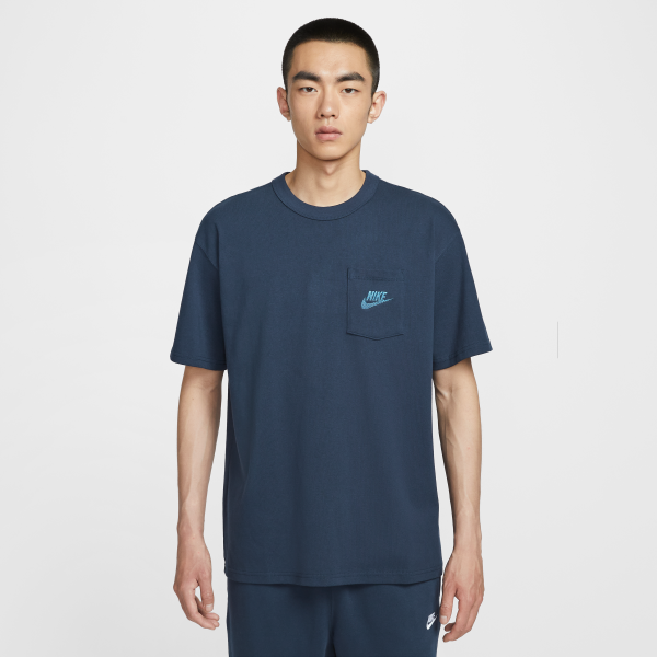 Nike T Shirts Men's Navy Blue Crew Neck Moderate - View 1