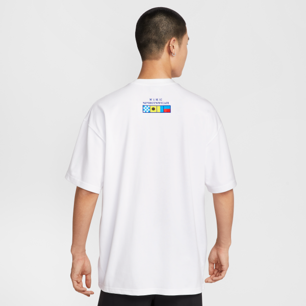 Nike T Shirts Men's White Crew Neck Moderate Straight Fit - View 2