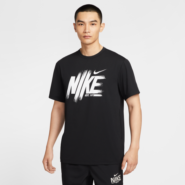 Nike DRI FIT UV T Shirts Men's Black Crew Neck Thin Straight Fit - View 1