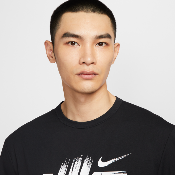 Nike DRI FIT UV T Shirts Men's Black Crew Neck Thin Straight Fit - View 3