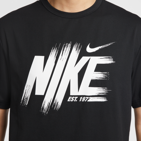 Nike DRI FIT UV T Shirts Men's Black Crew Neck Thin Straight Fit - View 4