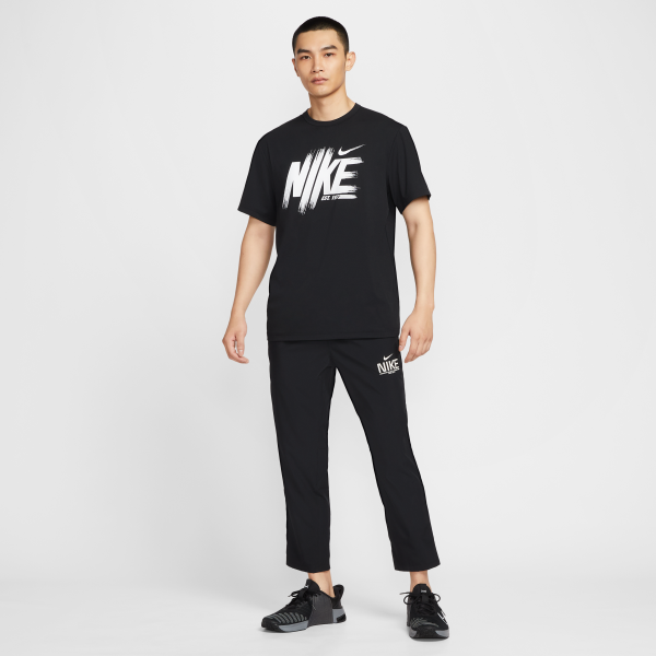 Nike DRI FIT UV T Shirts Men's Black Crew Neck Thin Straight Fit - View 5
