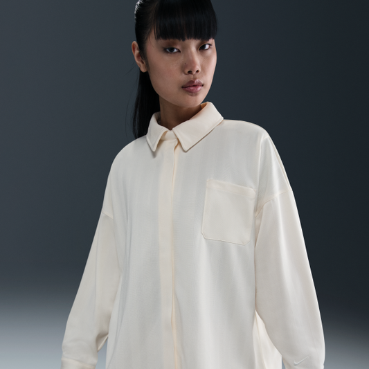 Nike Sportswear Women's Oversized Jacquard Striped Button Down Shirt - View 1