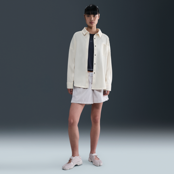Nike Sportswear Women's Oversized Jacquard Striped Button Down Shirt - View 4