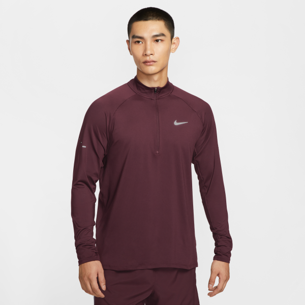 Nike Dri Fit T Shirts Men's Bright Burgundy Red Stand Collar Moderate - View 1