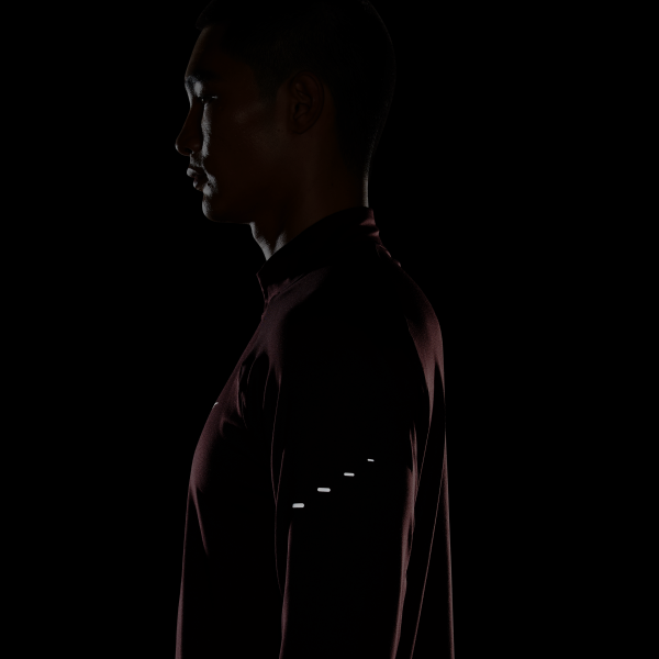 Nike Dri Fit T Shirts Men's Bright Burgundy Red Stand Collar Moderate - View 10