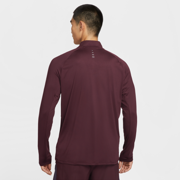 Nike Dri Fit T Shirts Men's Bright Burgundy Red Stand Collar Moderate - View 2