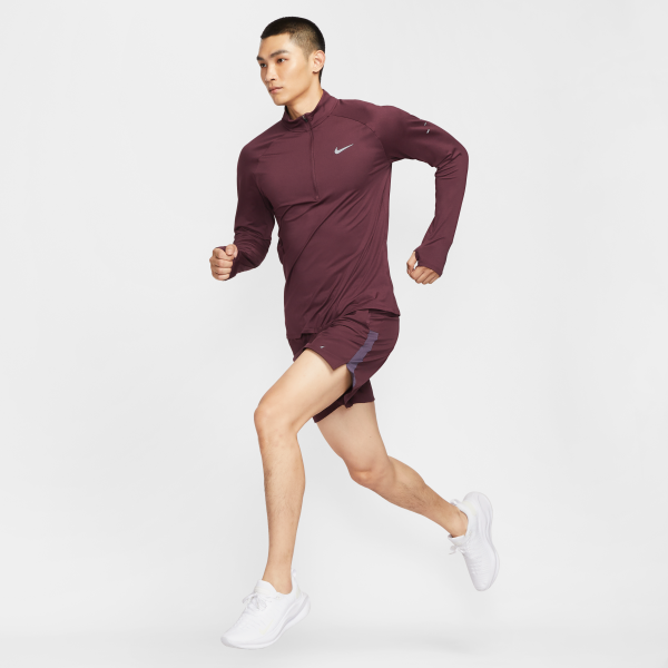 Nike Dri Fit T Shirts Men's Bright Burgundy Red Stand Collar Moderate - View 8