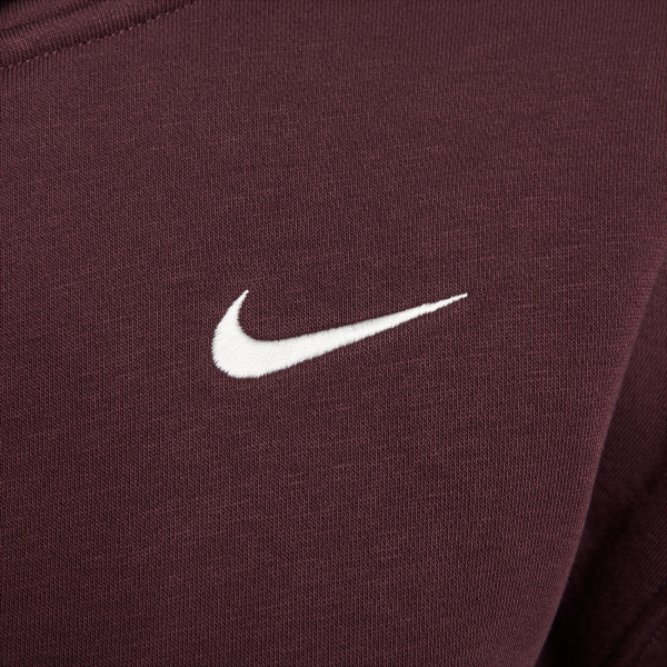 Nike NSW PHNX FLC CROP FZ HDY Jacket Women's Burgundy - View 5