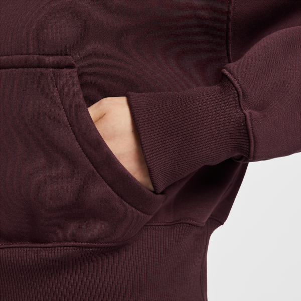 Nike NSW PHNX FLC CROP FZ HDY Jacket Women's Burgundy - View 7