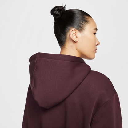 Nike NSW PHNX FLC CROP FZ HDY Jacket Women's Burgundy - View 8