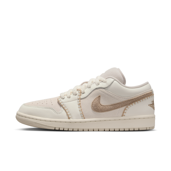 Jordan Air Jordan 1 Leather Breathable Low top Vintage Basketball Shoes Beige — Rescued #1