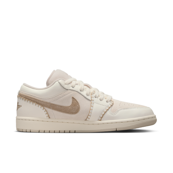 Jordan Air Jordan 1 Leather Breathable Low top Vintage Basketball Shoes Women's Beige - View 3