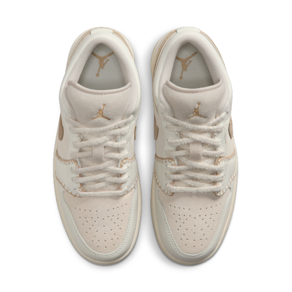 Jordan Air Jordan 1 Leather Breathable Low top Vintage Basketball Shoes Women's Beige - View 4