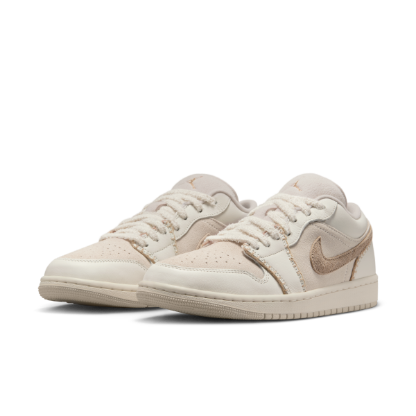 Jordan Air Jordan 1 Leather Breathable Low top Vintage Basketball Shoes Women's Beige - View 5