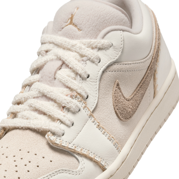 Jordan Air Jordan 1 Leather Breathable Low top Vintage Basketball Shoes Women's Beige - View 7