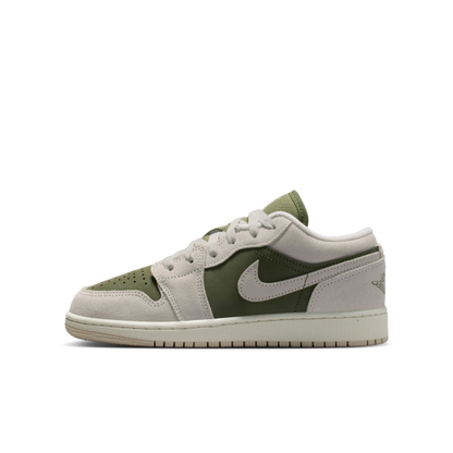 Jordan Air Jordan 1 Low top Children's Basketball Shoes Gray Green Unisex - View 1