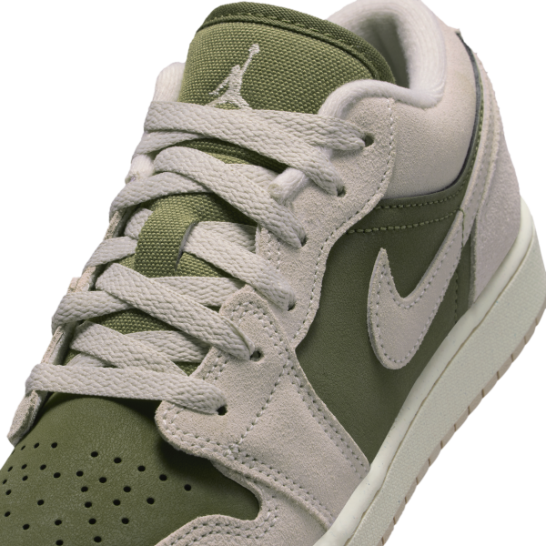Jordan Air Jordan 1 Low top Children's Basketball Shoes Gray Green Unisex - View 7