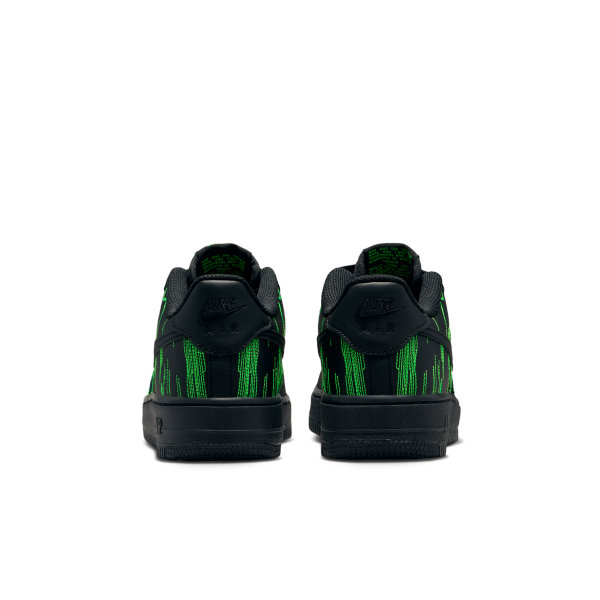 Nike Air Force 1 Low top Kids' Skateboarding Shoes Black/Green Teenagers - View 6