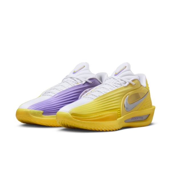 Nike GT Cut 3 Turbo Basketball Shoes Unisex White Yellow Purple - View 5