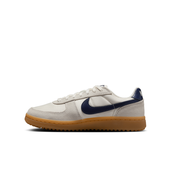 Nike Field General Slip Resistant Abrasion Resistant Low top Kids Lifestyle Shoes Beige/Dark Blue Unisex - View 1