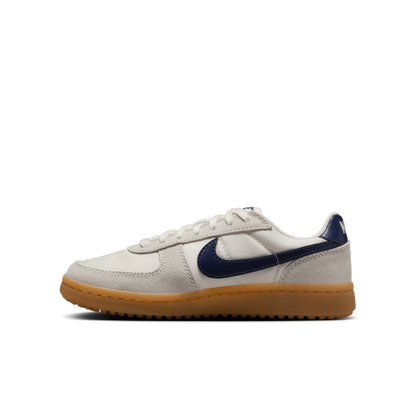 Nike Field General Slip Resistant Abrasion Resistant Low top Kids Lifestyle Shoes Beige/Dark Blue Unisex - View 1