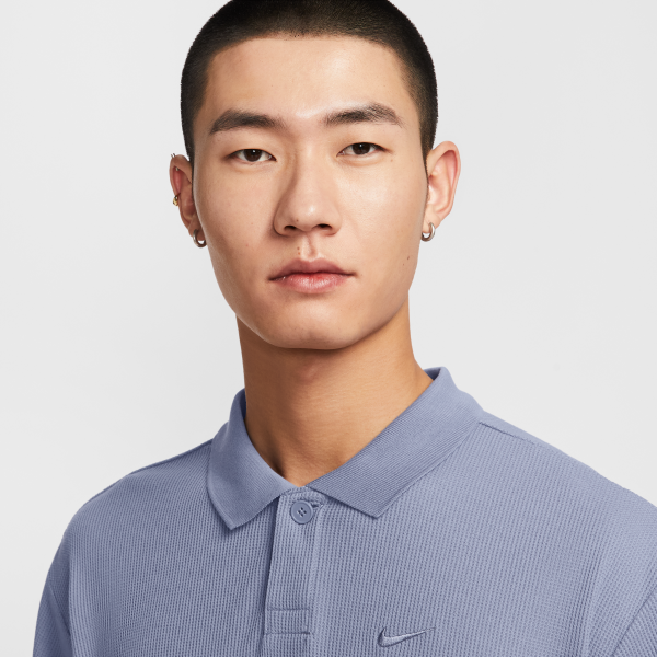 Nike Swoosh Polo Shirts Men's Indigo Polo Collar Moderate - View 3