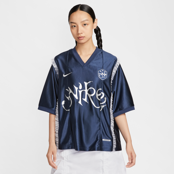 Nike T Shirts Women's Dark Blue V neck Moderate Other - View 1