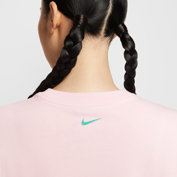 Nike T Shirts Women's Pink Crew Neck Moderate - View 5