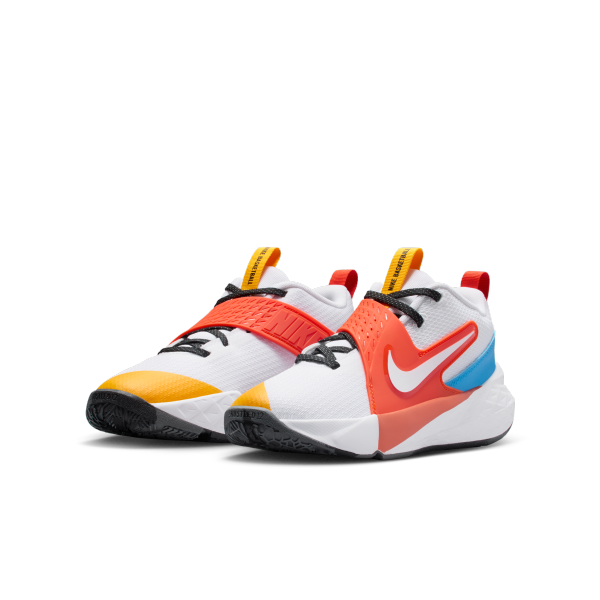 Nike Team Hustle D 12 Abrasion Resistant Low top Kids Lifestyle Shoes White/Red Teenagers - View 5