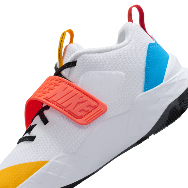 Nike Team Hustle D 12 Abrasion Resistant Low top Kids Lifestyle Shoes White/Red Teenagers - View 9