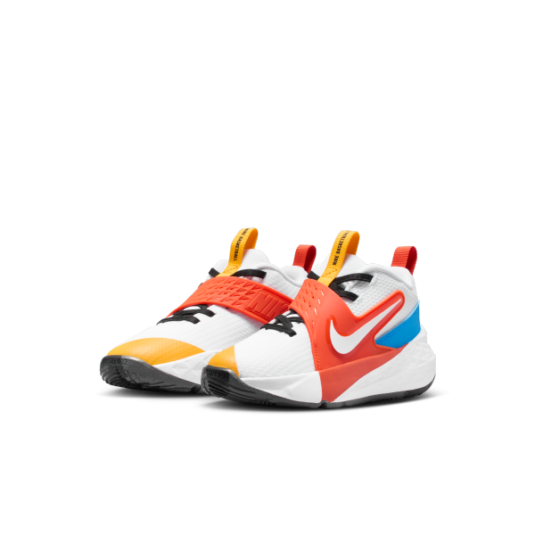 Nike Team Hustle D 12 Cushioning Low top Children's Basketball Shoes White Red Blue Kids' - View 5