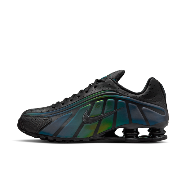 Nike Shox R4 Breathable Running Shoes Men's Black Green - View 1