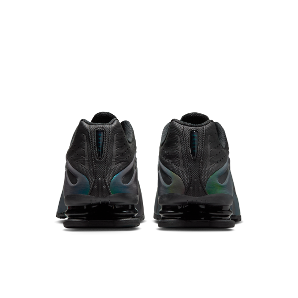 Nike Shox R4 Breathable Running Shoes Men's Black Green - View 6
