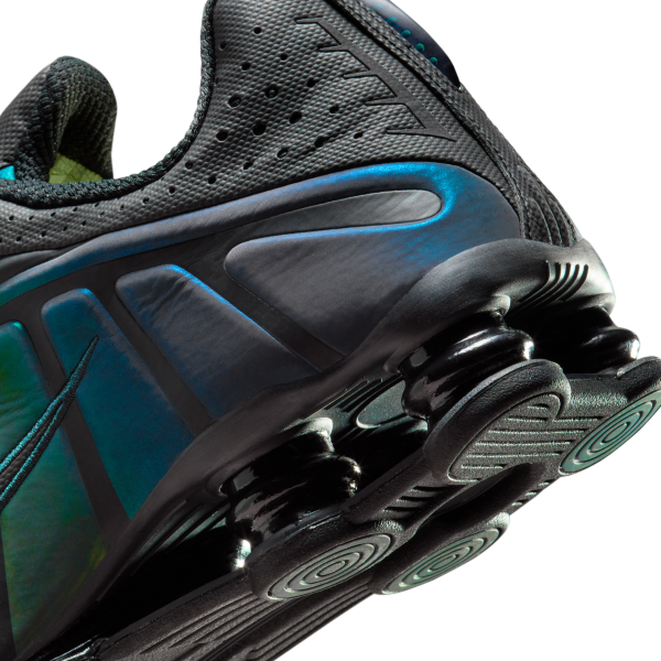 Nike Shox R4 Breathable Running Shoes Men's Black Green - View 8