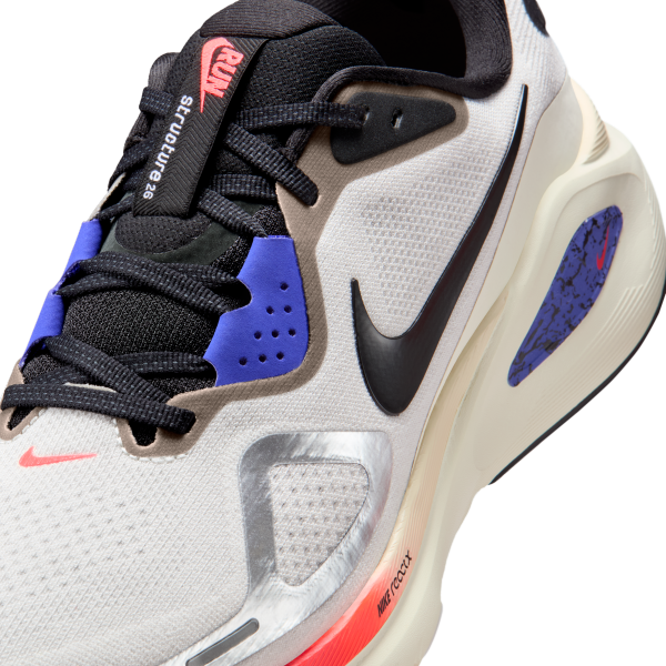 Nike Structure 26 Running Shoes Men's White Silver Black - View 7