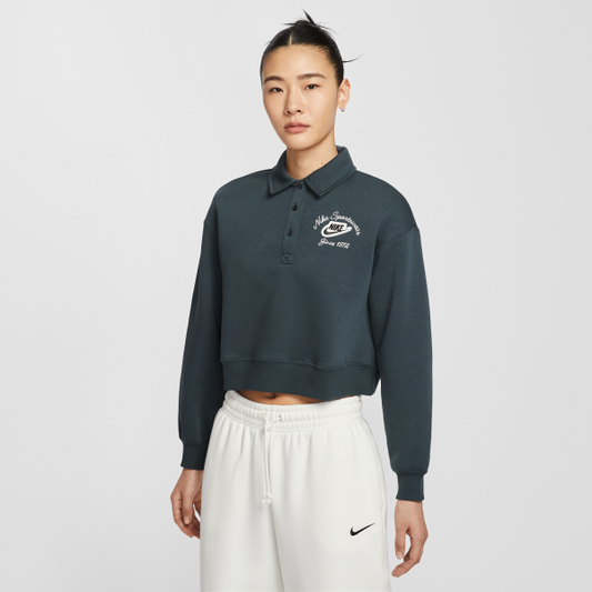 Nike Sweatshirts Women's Seaweed Polo Collar Moderate - View 1