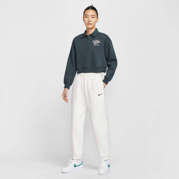 Nike Sweatshirts Women's Seaweed Polo Collar Moderate - View 5