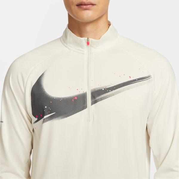 Nike Dri Fit T Shirts Men's Ecru Stand Collar Moderate Straight Fit - View 4