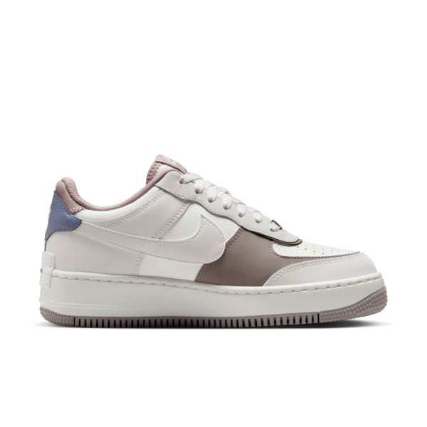 Nike AF1 Shadow Leather Cushioning Skateboard Shoes Women's Beige - View 3