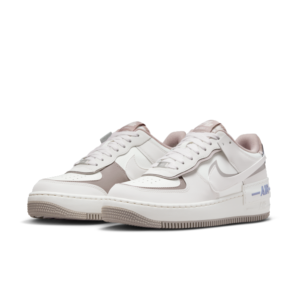 Nike AF1 Shadow Leather Cushioning Skateboard Shoes Women's Beige - View 5